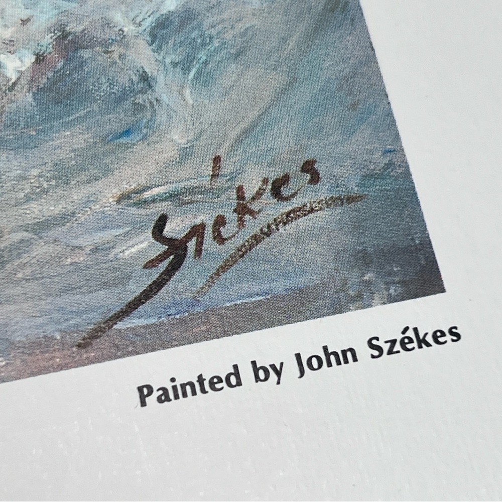 Vintage Print of Original Painting "Soft Snow" by Hungarian Artist John Szekes - Picture 3 of 6